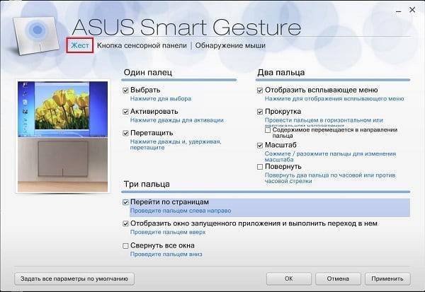 Asus Smart Gesture что это за программа