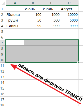 Как столбцы сделать строками в Excel, преобразовать строку в столбец