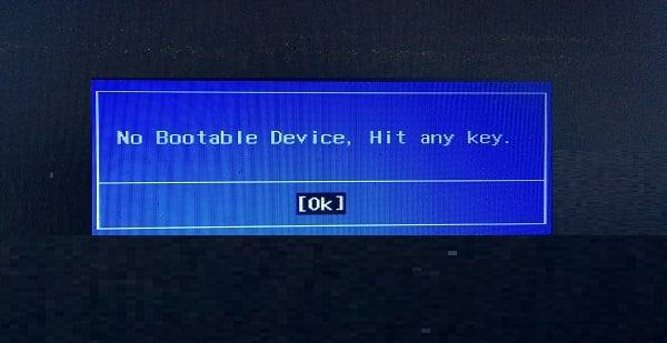 No Bootable Device, Hit any key на ноутбуке Acer что делать
