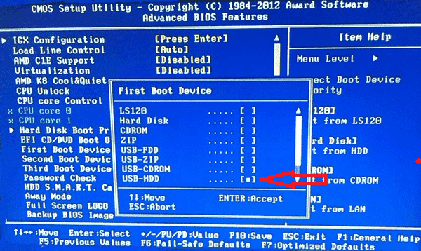 Start booting from USB device что делать