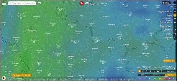 Windy.com &mdash; интерактивная карта погоды