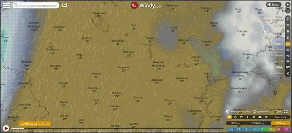 Windy.com &mdash; интерактивная карта погоды