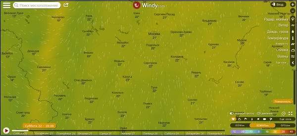 Windy.com &mdash; интерактивная карта погоды