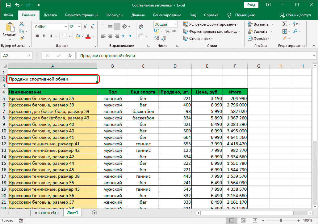 Шаг 2. Введите текст и выровняйте его