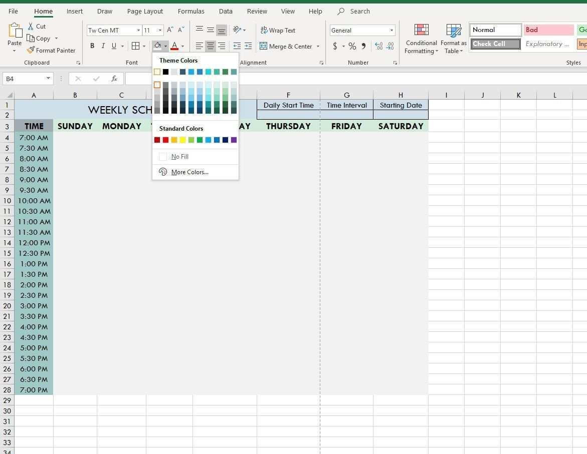 Скриншот планируемой заливки цветом