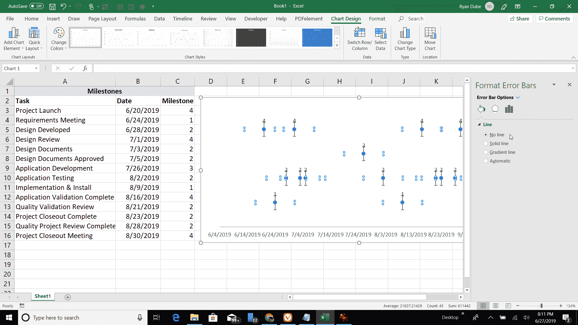 Снимок экрана: Установка строки ошибки без строки