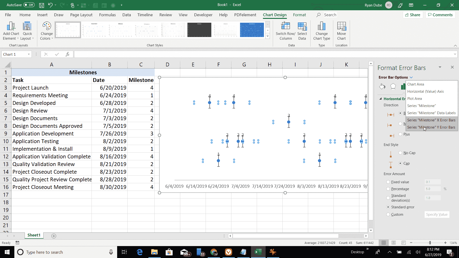 Снимок экрана конфигурации Y Индикатор ошибки