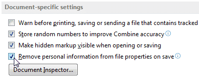 Microsoft Word 2013 Сохранить настройки метаданных