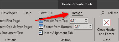 вкладка дизайна