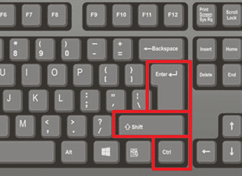 сочетание клавиш CTRL-SHIFT-ENTER