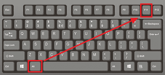 сочетание клавиш ALT-F11