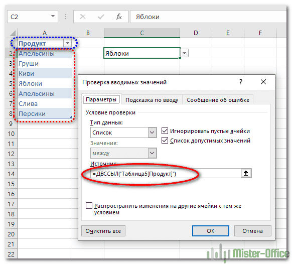 добавить автопополняемые списки в ячейку