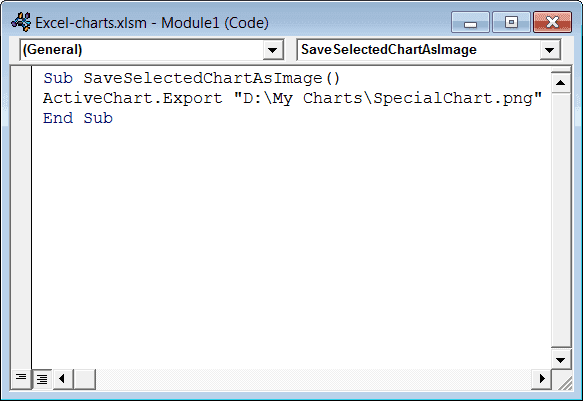 Экспорт диаграммы Excel в изображение