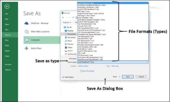 Сохранить как типы