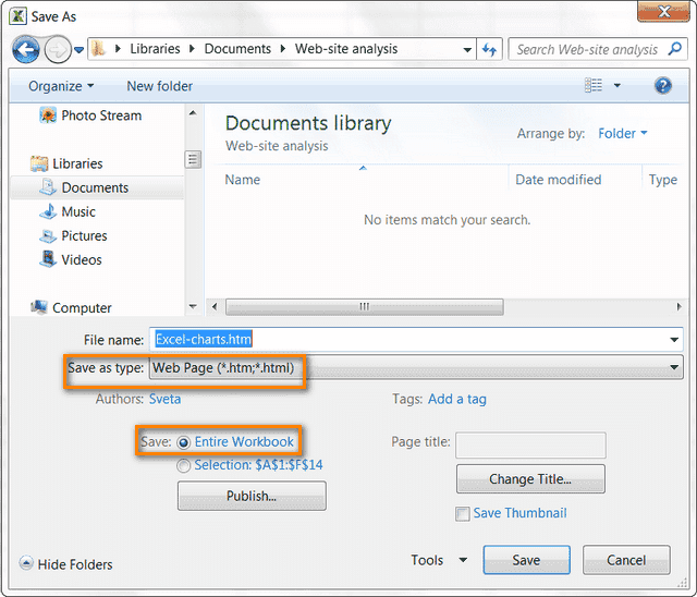 Экспорт диаграммы Excel в изображение