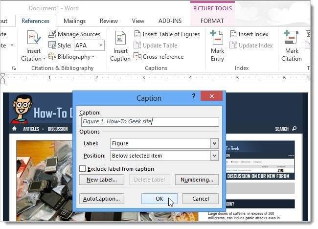 как создать подпись под словом на картинке