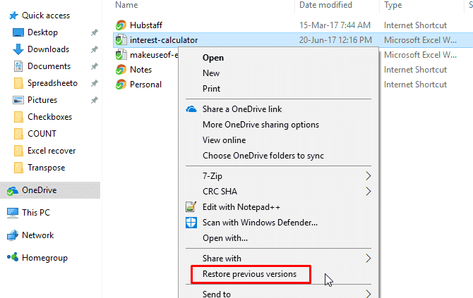 восстановить предыдущие версии Excel