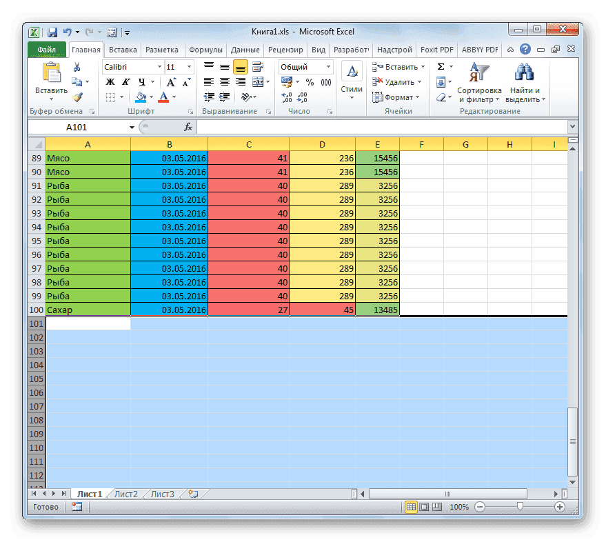 Убрано лишнее форматирование в Microsoft Excel
