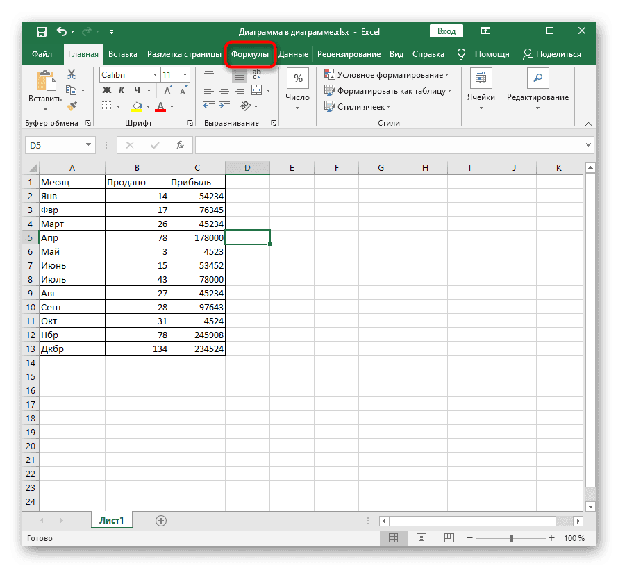 Перейдите в раздел «Вставка», чтобы использовать инструмент «Вставить формулу» в Excel